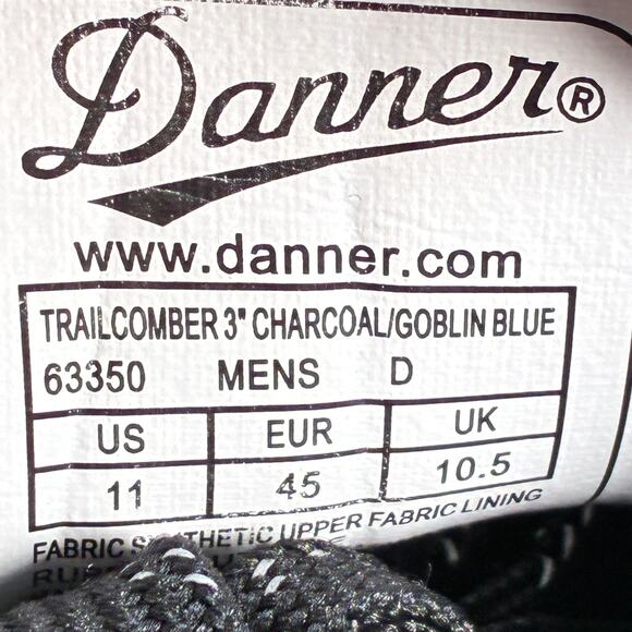 Danner Trailcomber 3 Charcoal Trail Hiking Shoes Comfort Lightweight Men's Sz 11 - Picture 9 of 10